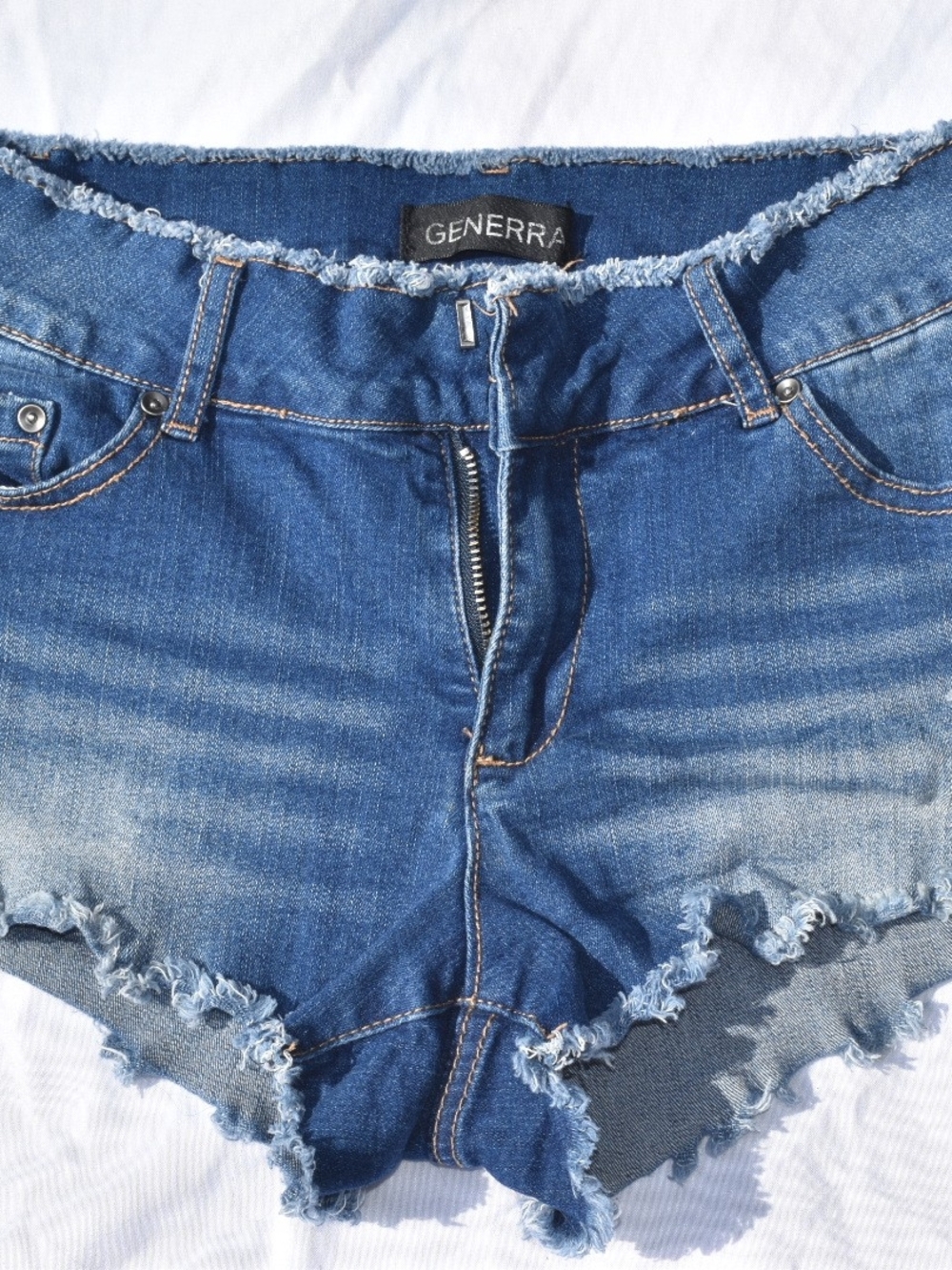 GENERRA Distressed Blue Denim Cutoff Shorts